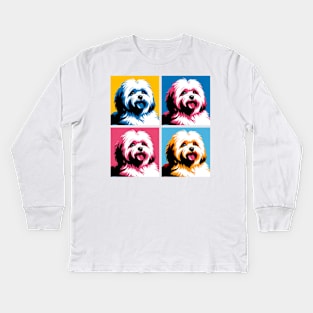 Coton de Tulear Pop Art - Dog Lovers Kids Long Sleeve T-Shirt